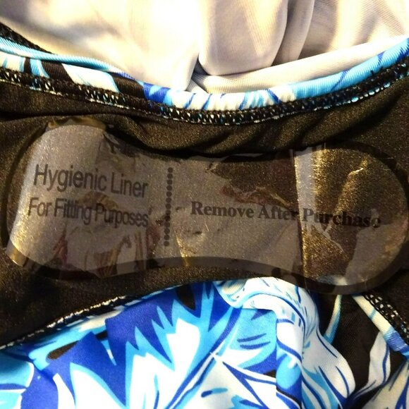 NWT Simply Fit Tropical Print Blue One Piece XL Polyester Spandex Swimsuit $90 - Picture 8 of 9